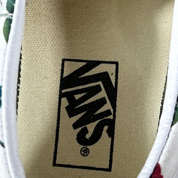 Vans Classic Rose Print Womens Size 8 White Casual Shoes Sneaker Slip USED TWICE - Picture 12 of 12